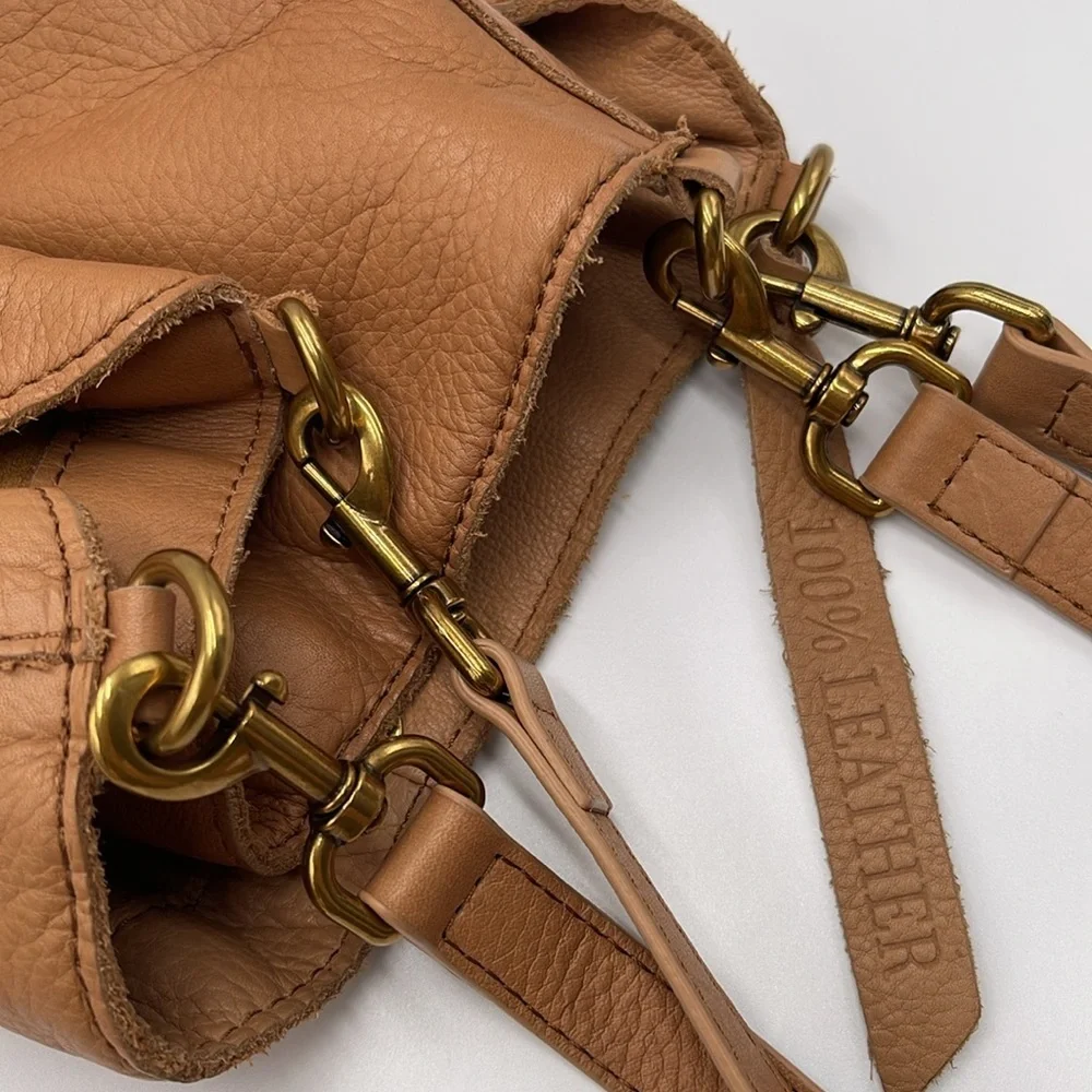 American Leather Co. Shoulder Bag - Caramel Brown 100% Leather - Double Straps - Picture 16 of 16